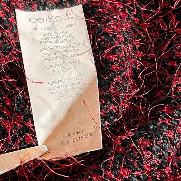 Karen Kane Lifestyle Sweater Womens Size 3X Red Knit Hairy Pullover Long Sleeves - Picture 6 of 9